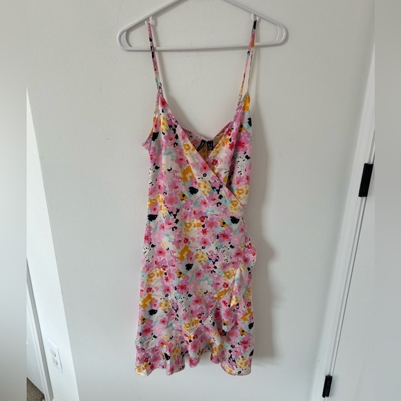 Floral Spaghetti Strap Wrap Dress - Picture 1 of 10